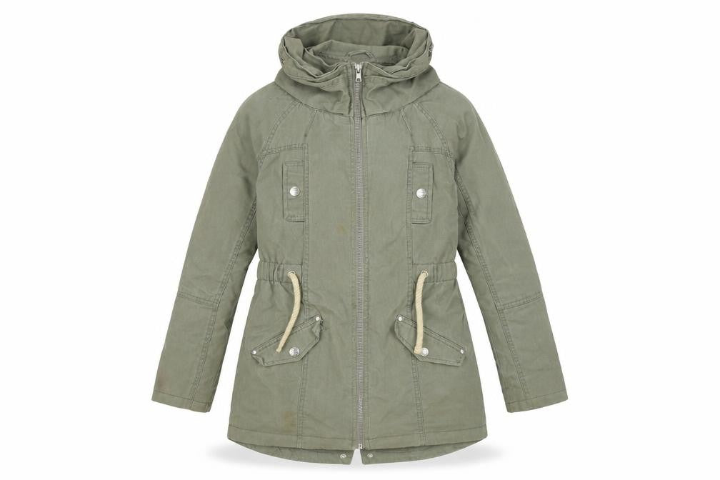 Front view of Next girls’ green parka jacket 11 years