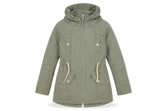 Front view of Next girls’ green parka jacket 11 years