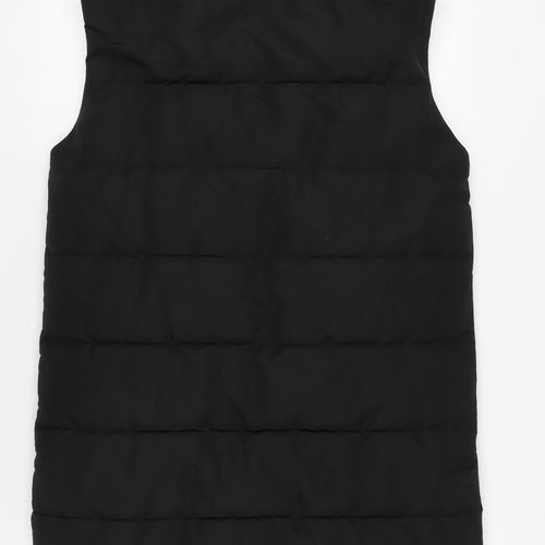 Stradivarius Women's Black Puffer Waistcoat, Size 8, Hooded
