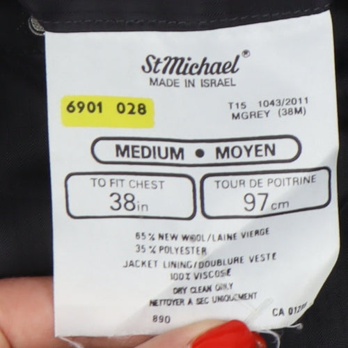 St Michael Men's Grey Striped Blazer 38R