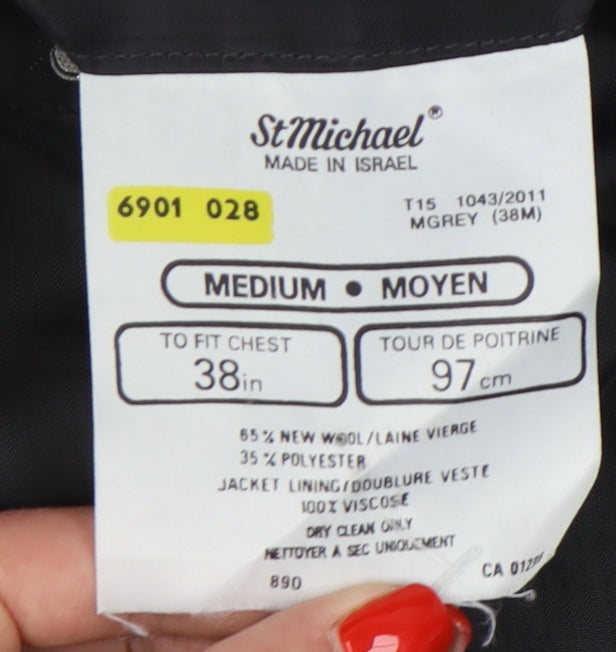 St Michael Men's Grey Striped Blazer 38R