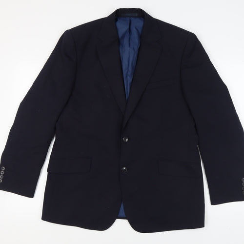 Marks and Spencer Men's Blue Blazer, 42 Regular Fit, Wool Blend