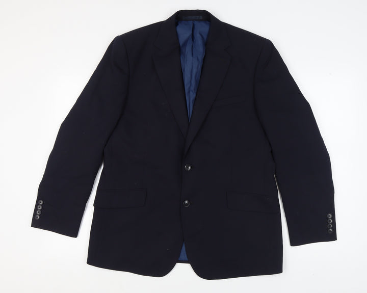 Marks and Spencer Men's Blue Blazer, 42 Regular Fit, Wool Blend