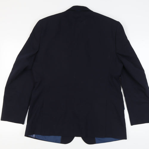 Marks and Spencer Men's Blue Blazer, 42 Regular Fit, Wool Blend