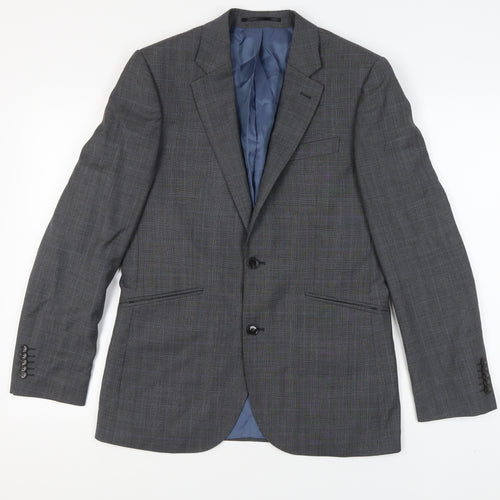 John Lewis Men's Grey Check Blazer, Size 38R, Wool
