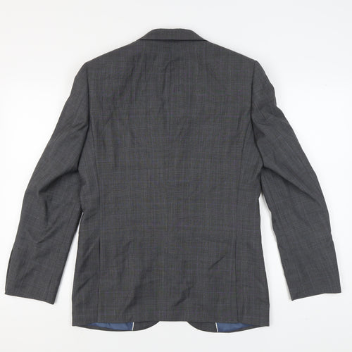 John Lewis Men's Grey Check Blazer, Size 38R, Wool