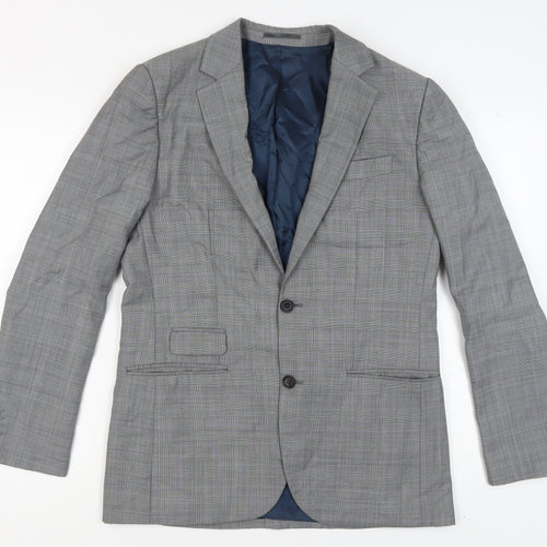 River Island Men's Grey Check Blazer 40R Classic Jacket