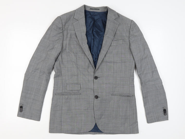River Island Men's Grey Check Blazer 40R Classic Jacket
