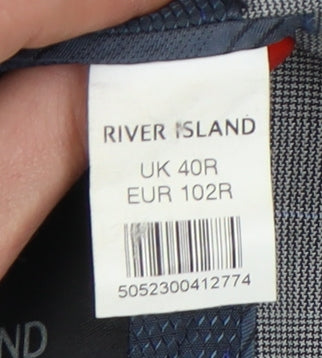 River Island Men's Grey Check Blazer 40R Classic Jacket