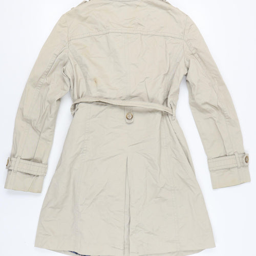 Esprit Women's Beige Trench Coat Size 12 Cotton Belted