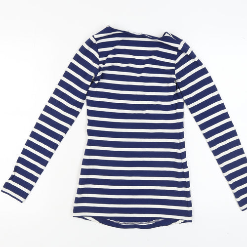 ASOS Women's Blue Striped V-Neck Blouse, Size 6