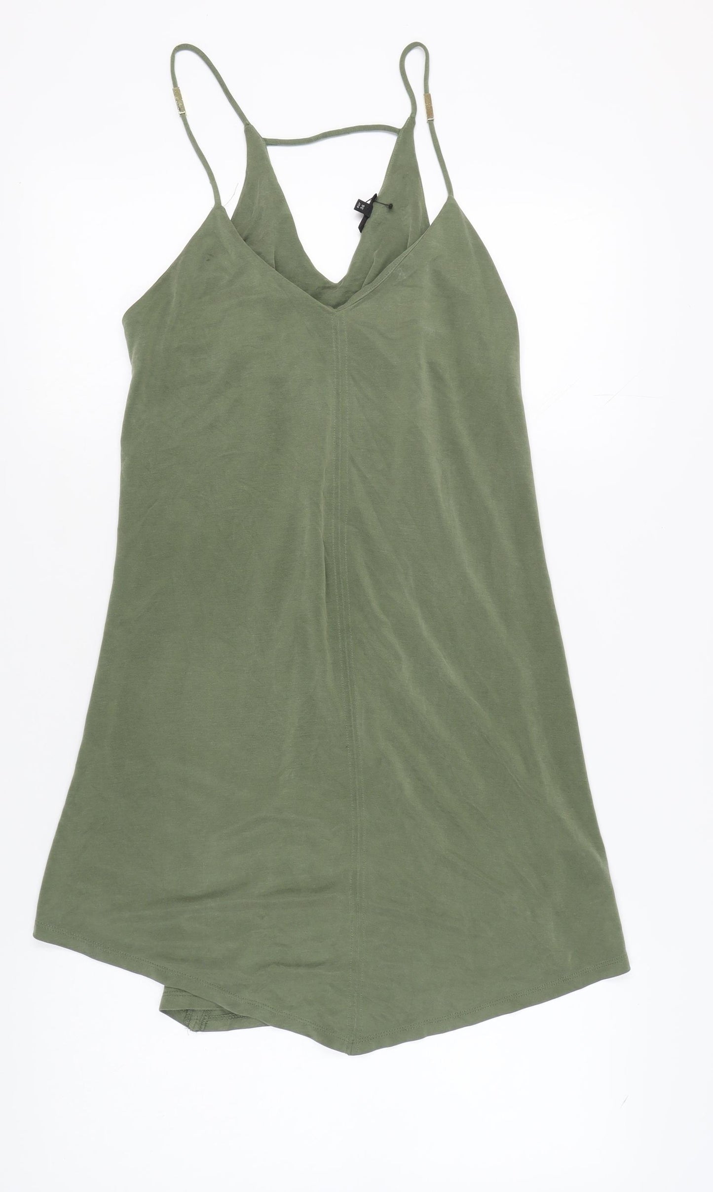 River Island Women's Green Slip Dress Size 10