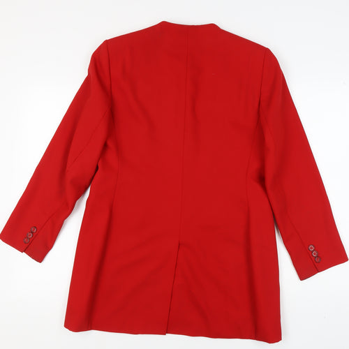 Marks and Spencer Red Wool Blazer, Women, Size 14, Long