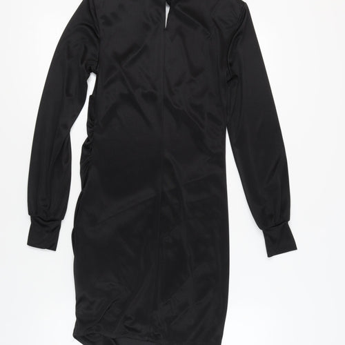 H&M Women Black Long Sleeve High Neck Dress M