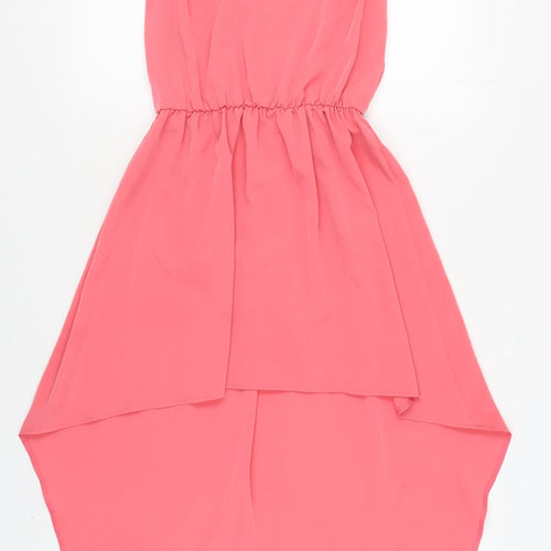 Oh My Love Women's Pink Hi-Low Sleeveless Dress