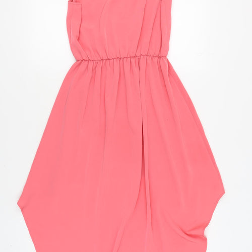 Oh My Love Women's Pink Hi-Low Sleeveless Dress