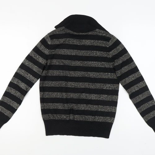 Marks and Spencer Women's Black Striped Pullover Jumper - Size S