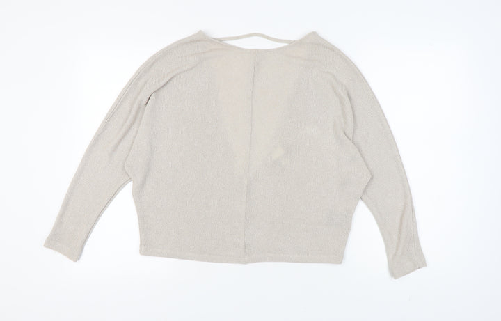 H&M Beige V-Neck Women’s Pullover Jumper M