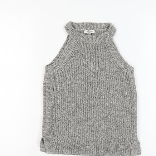 Madewell Women's Grey Knit Tank 2XS Mock Neck Slim