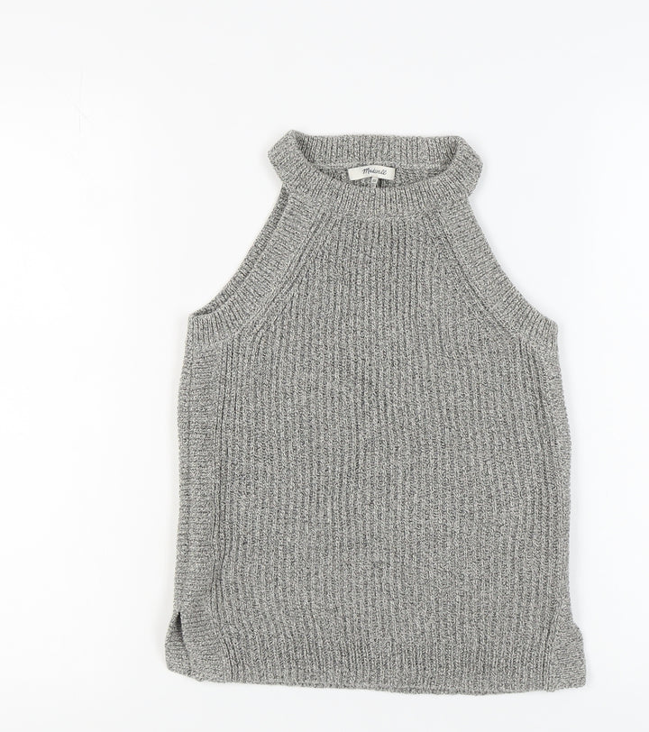 Madewell Women's Grey Knit Tank 2XS Mock Neck Slim
