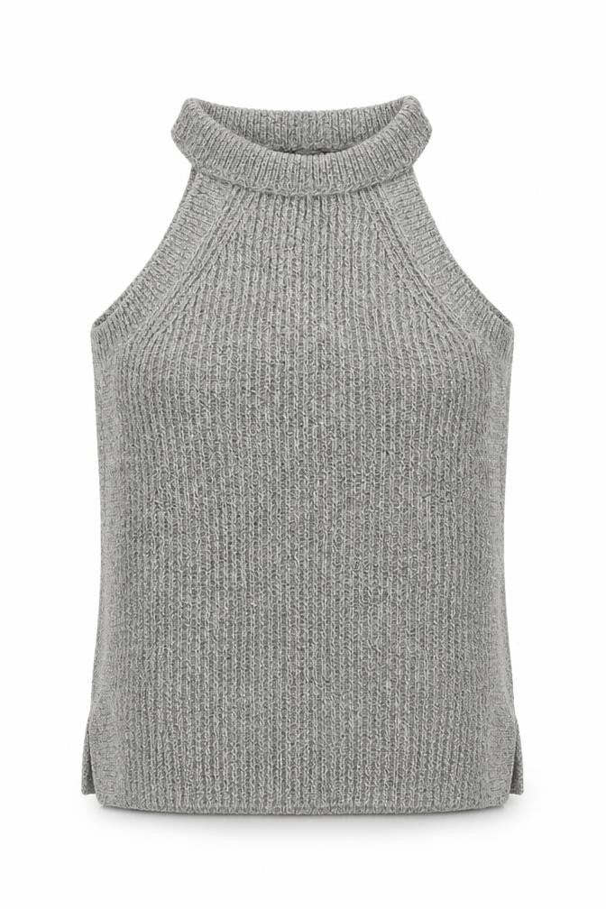 Madewell Women's Grey Knit Tank 2XS Mock Neck Slim