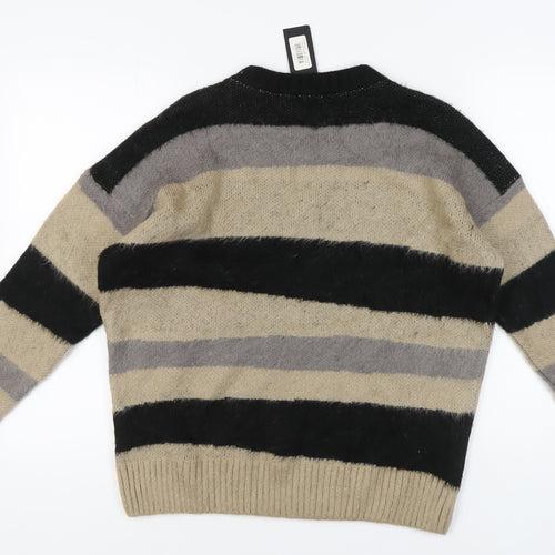 Mennace Unisex Striped Chunky Knit Jumper M