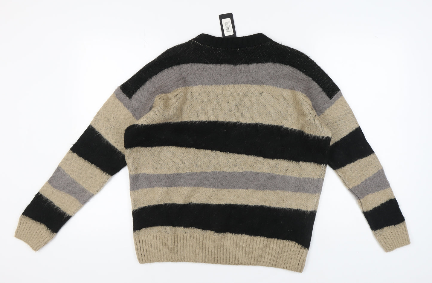 Mennace Unisex Striped Chunky Knit Jumper M