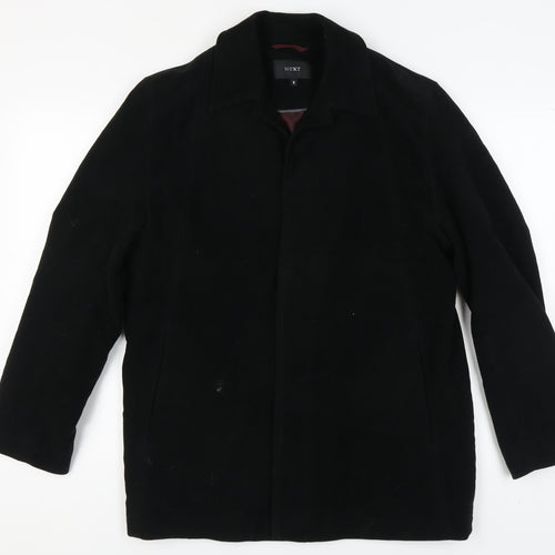 Next Men's Black Cotton Overcoat - Size S