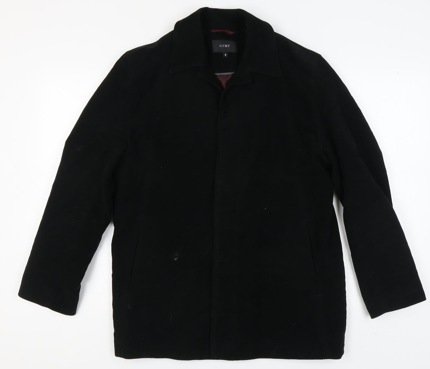 Next Men's Black Cotton Overcoat - Size S