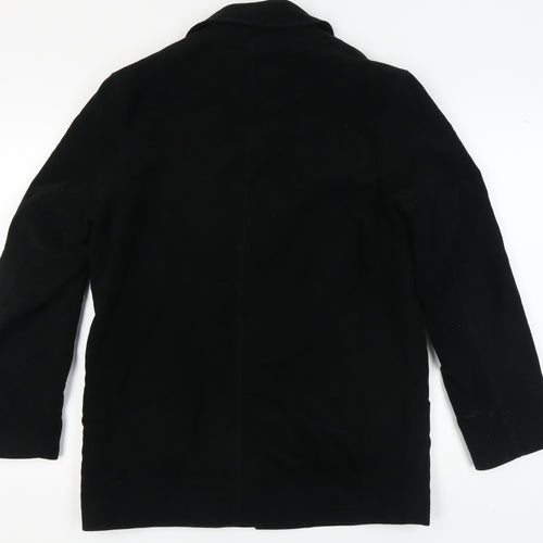 Next Men's Black Cotton Overcoat - Size S