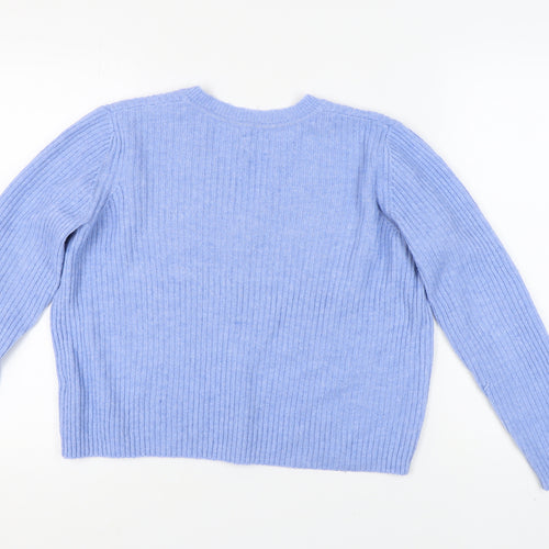 ASOS Design Women's Blue V-Neck Pullover Jumper, Size 10
