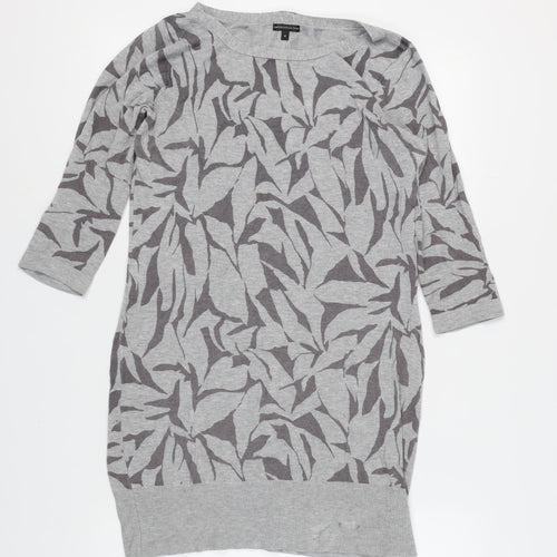 Marks and Spencer Women Grey 3/4 Sleeve Knit Dress