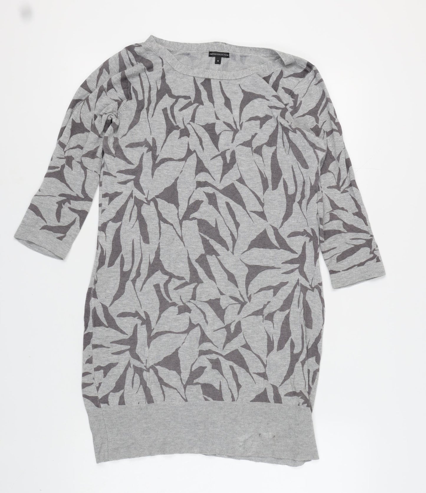 Marks and Spencer Women Grey 3/4 Sleeve Knit Dress