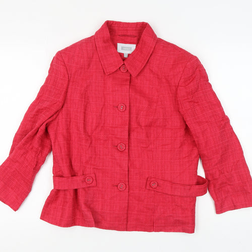 Next Women's Red Blazer Size 18 Bouclé 3/4 Sleeve