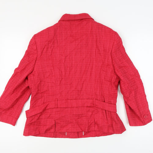 Next Women's Red Blazer Size 18 Bouclé 3/4 Sleeve