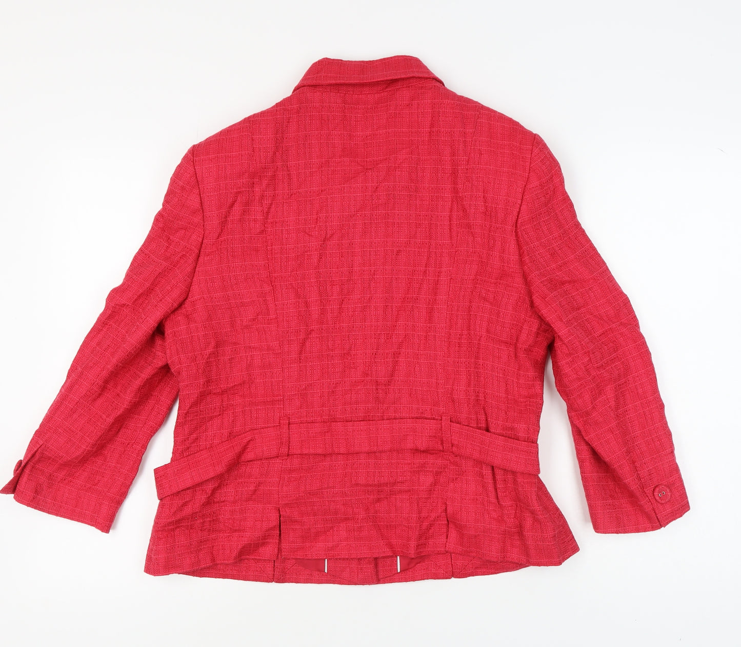Next Women's Red Blazer Size 18 Bouclé 3/4 Sleeve