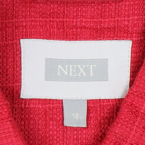 Next Women's Red Blazer Size 18 Bouclé 3/4 Sleeve