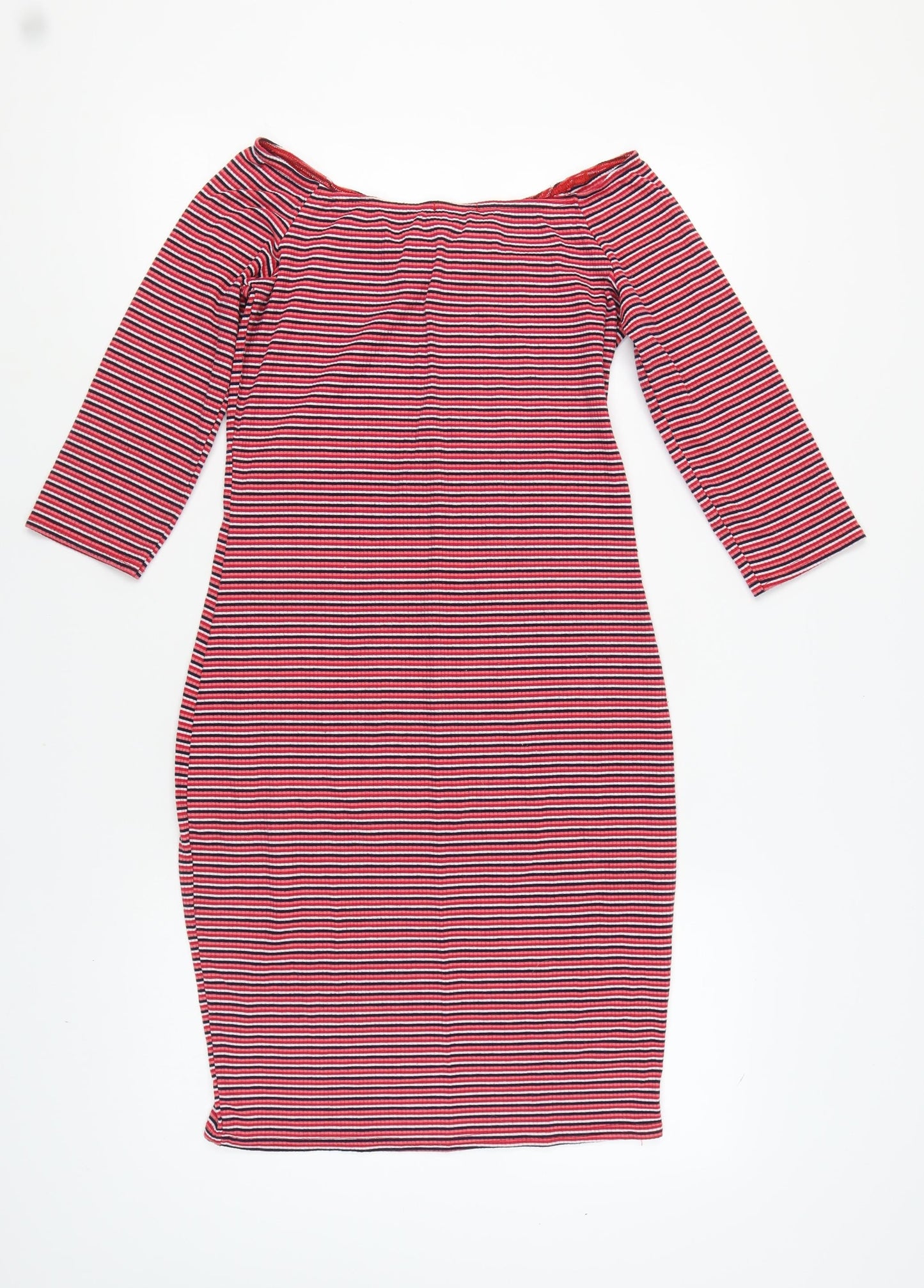 Boohoo Women's Striped Bodycon Dress, Size 16, Multicoloured