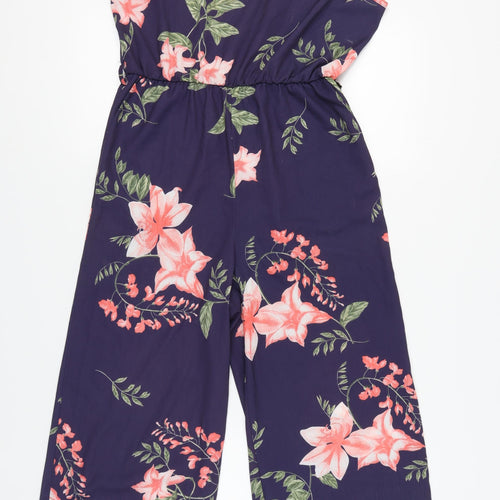 Boohoo Women's Multicoloured Floral Jumpsuit, Size 12