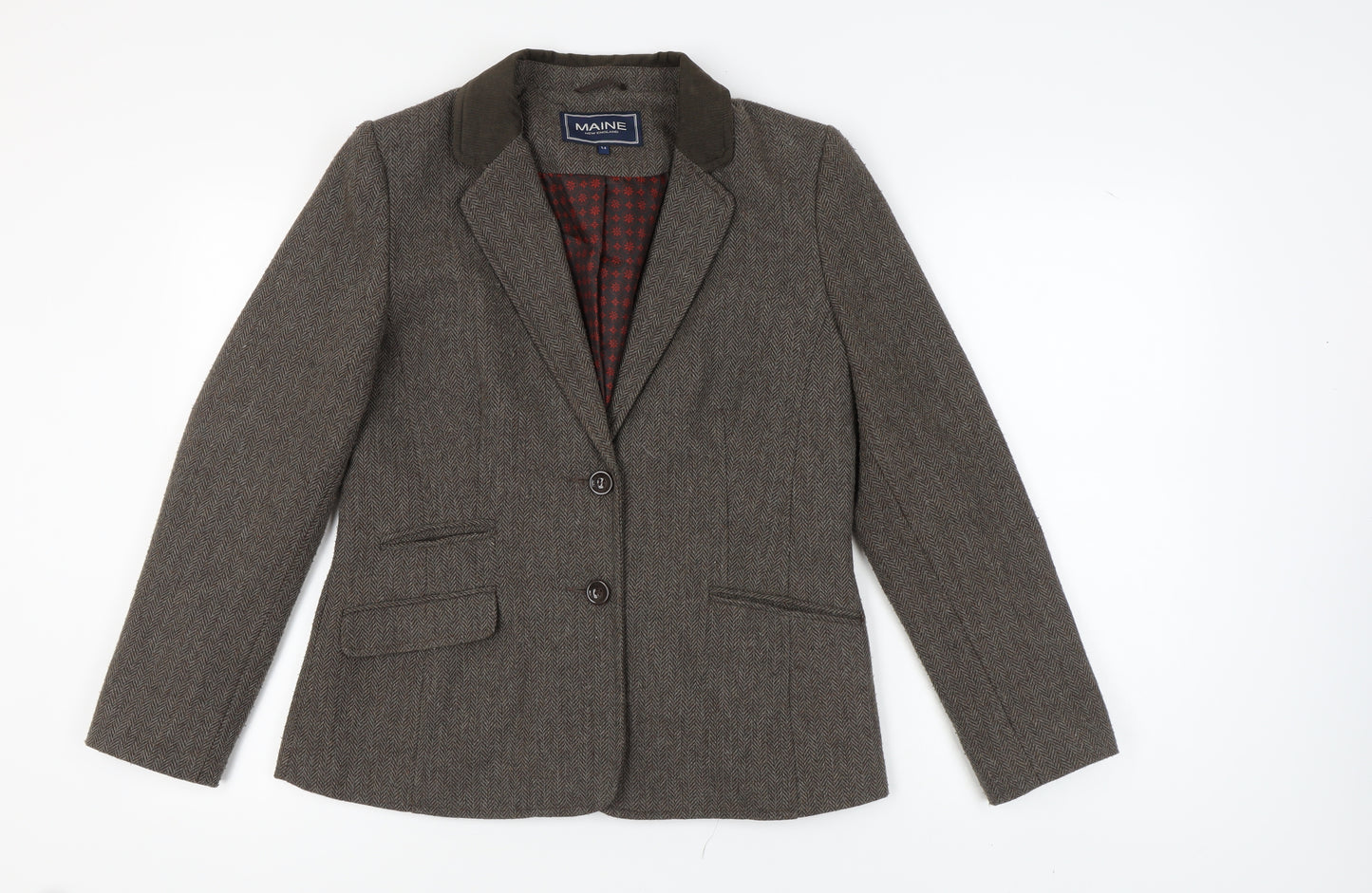 Maine New England Women's Brown Tweed Blazer Size 14