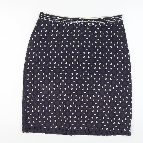 Marks and Spencer Women's Blue Cotton Skirt Size 10