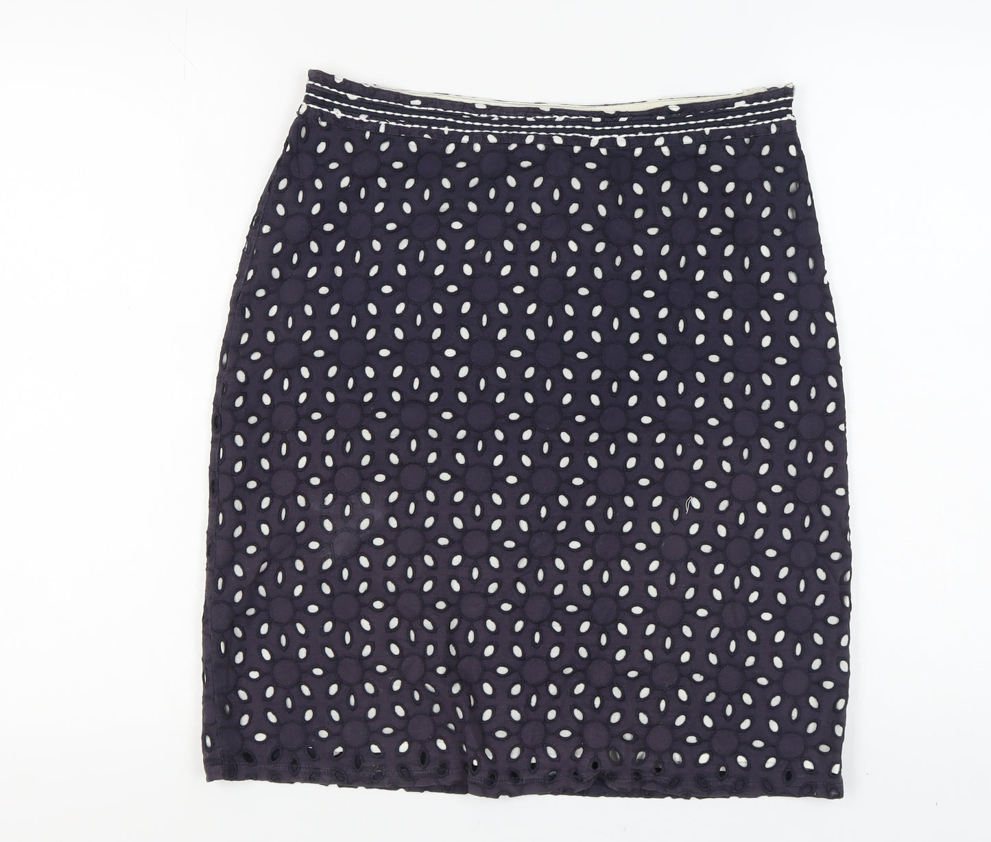 Marks and Spencer Women's Blue Cotton Skirt Size 10