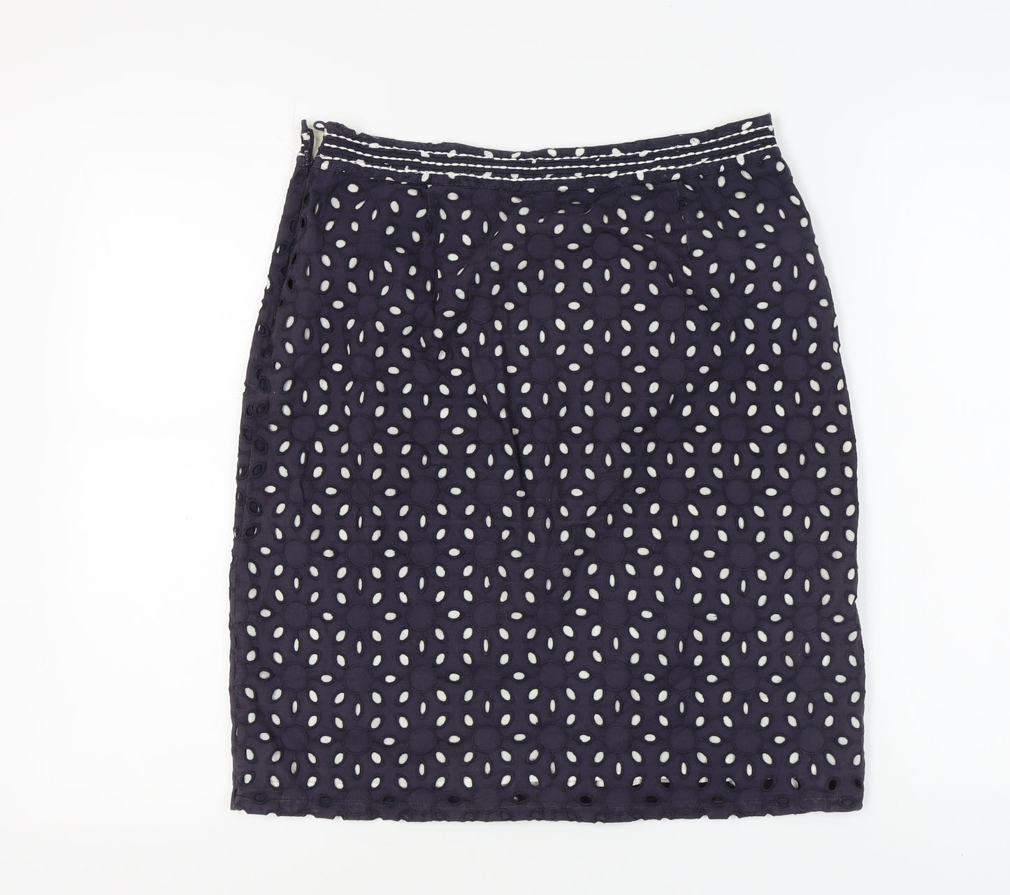 Marks and Spencer Women's Blue Cotton Skirt Size 10