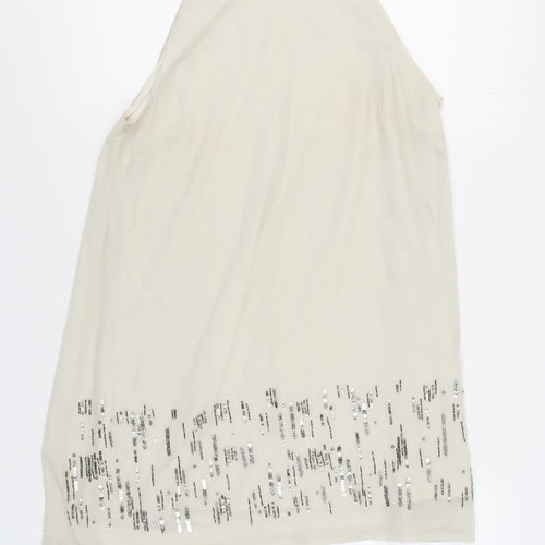 H&M Women’s Ivory Sequin Petite Dress Size 12P