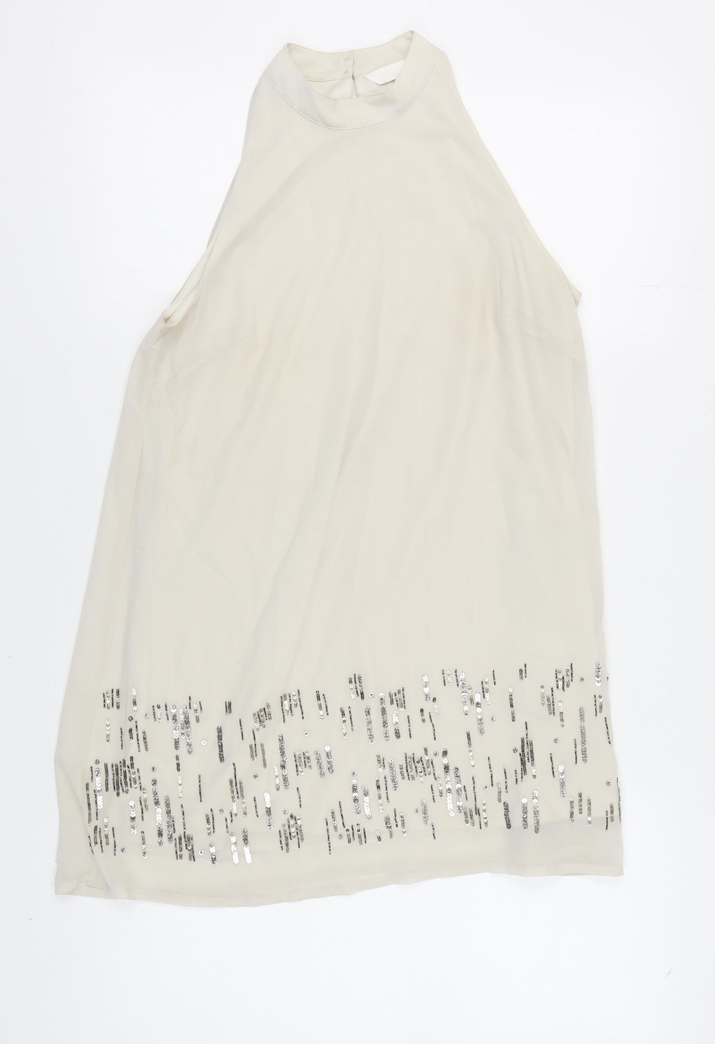 H&M Women’s Ivory Sequin Petite Dress Size 12P