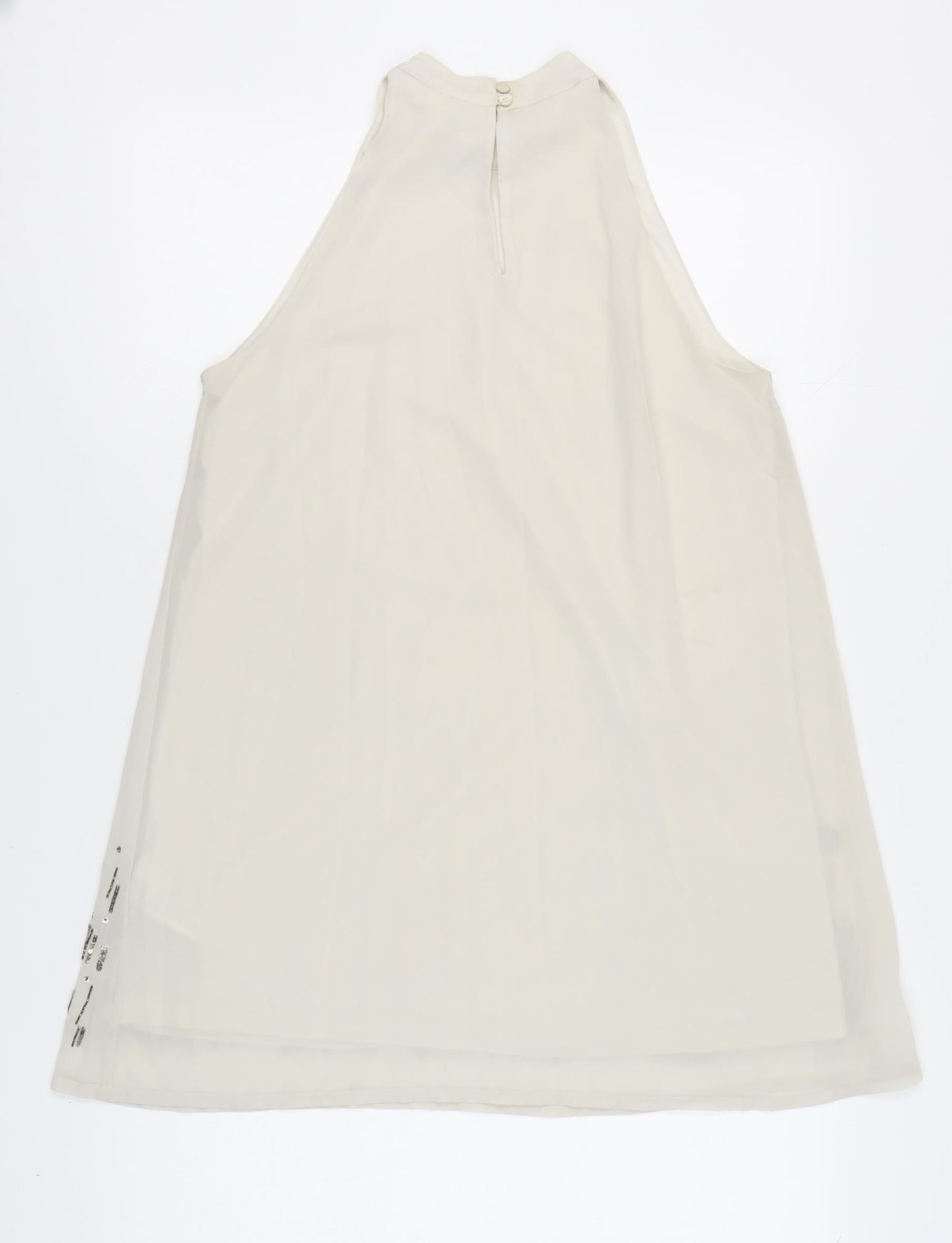 H&M Women’s Ivory Sequin Petite Dress Size 12P