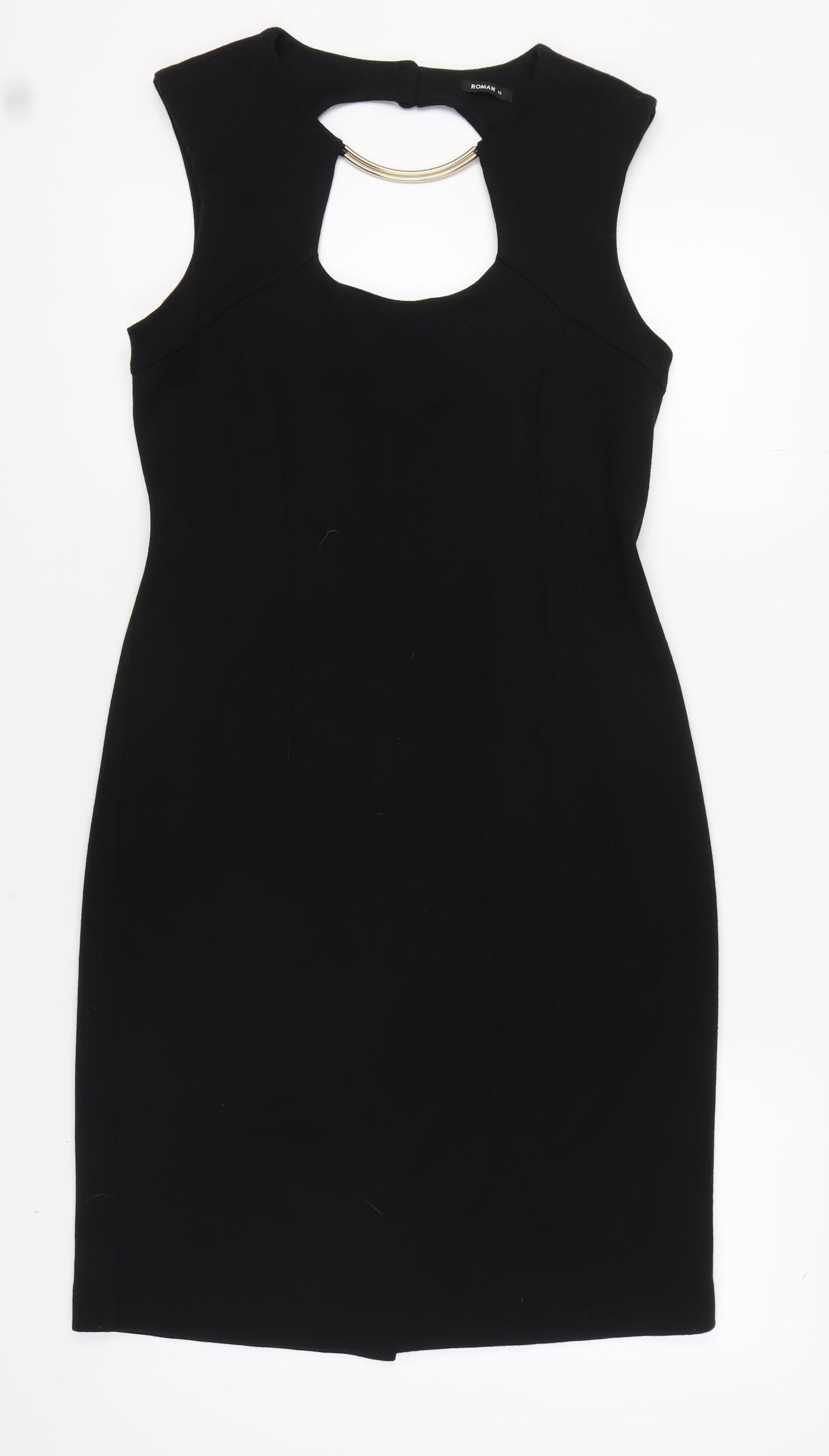 Roman Women's Black Sheath Dress Size 16 Party Wear