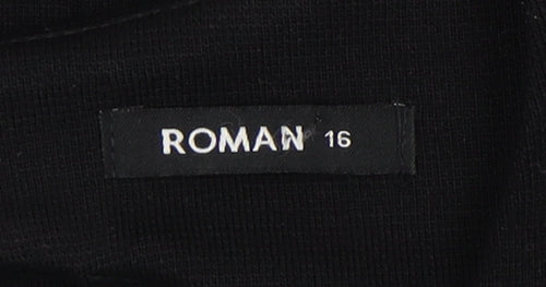 Roman Women's Black Sheath Dress Size 16 Party Wear