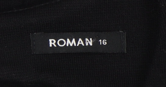 Roman Women's Black Sheath Dress Size 16 Party Wear