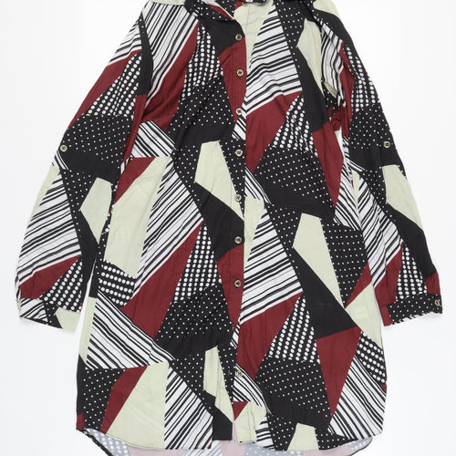 Select Women's Geometric Shirt Dress UK 12 Multicoloured